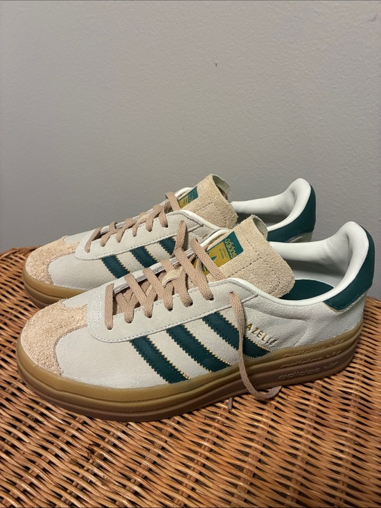 adidas Shoes - adidas Gazelle Indoor Sneakers in White, Green, Tan
